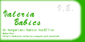 valeria babics business card